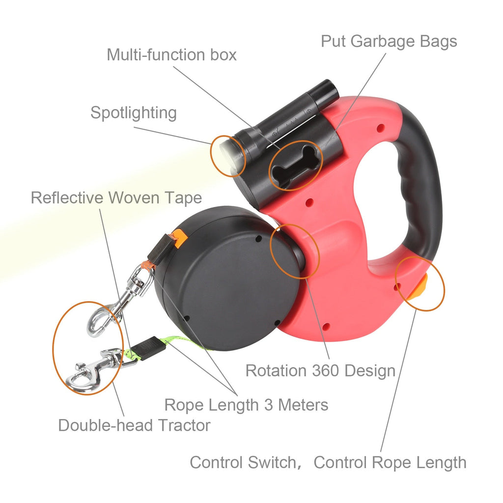 Dual Retractable Dog Leash - fendix