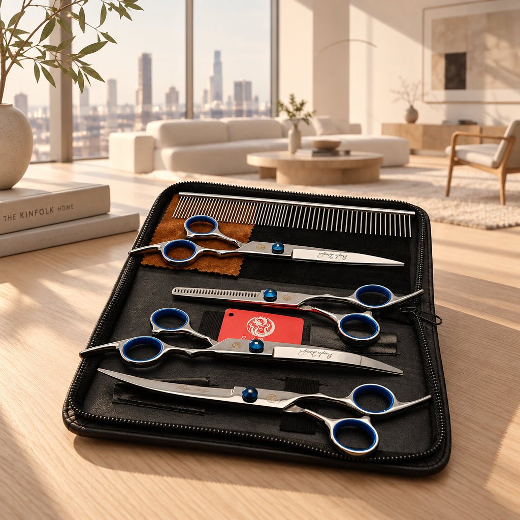 Professional Dog Grooming Scissors Set – 6/7 Inch Stainless Steel - fendix